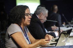 Ana Paula Portella durante Audiência Pública sobre feminicídio na Alepe em agosto de 2015. Foto: Rinaldo Marques.