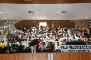 MANIFESTO - Sindicato dos Enfermeiros no Estado de Pernambuco ocupou galerias da Alepe. Foto: Roberto Soares