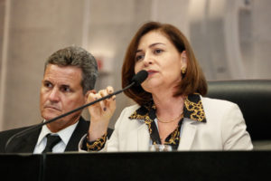 DISCURSO - 1ª vice-presidente, Simone Santana disse que instituição buscará, cada vez mais, aproximar-se da população por meio de ações e projetos. Foto: Roberto Soares