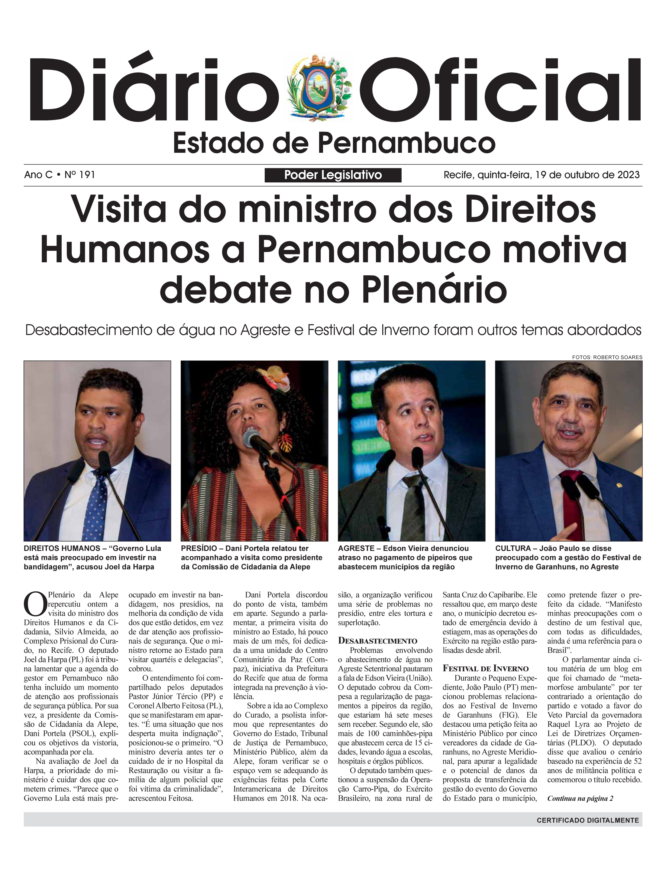 Diário Oficial da Assembleia Legislativa do Estado de Pernambuco