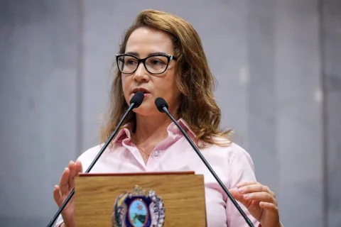 Deputada Debora Almeida fala na tribuna do Plenário