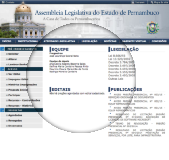 Ilustrativo do site do Alepe Compras